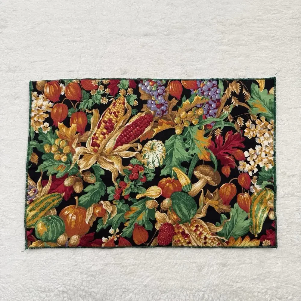 Handmade Fabric Placemats Autumn Harvest Fall Thanksgiving Dining Table Decor